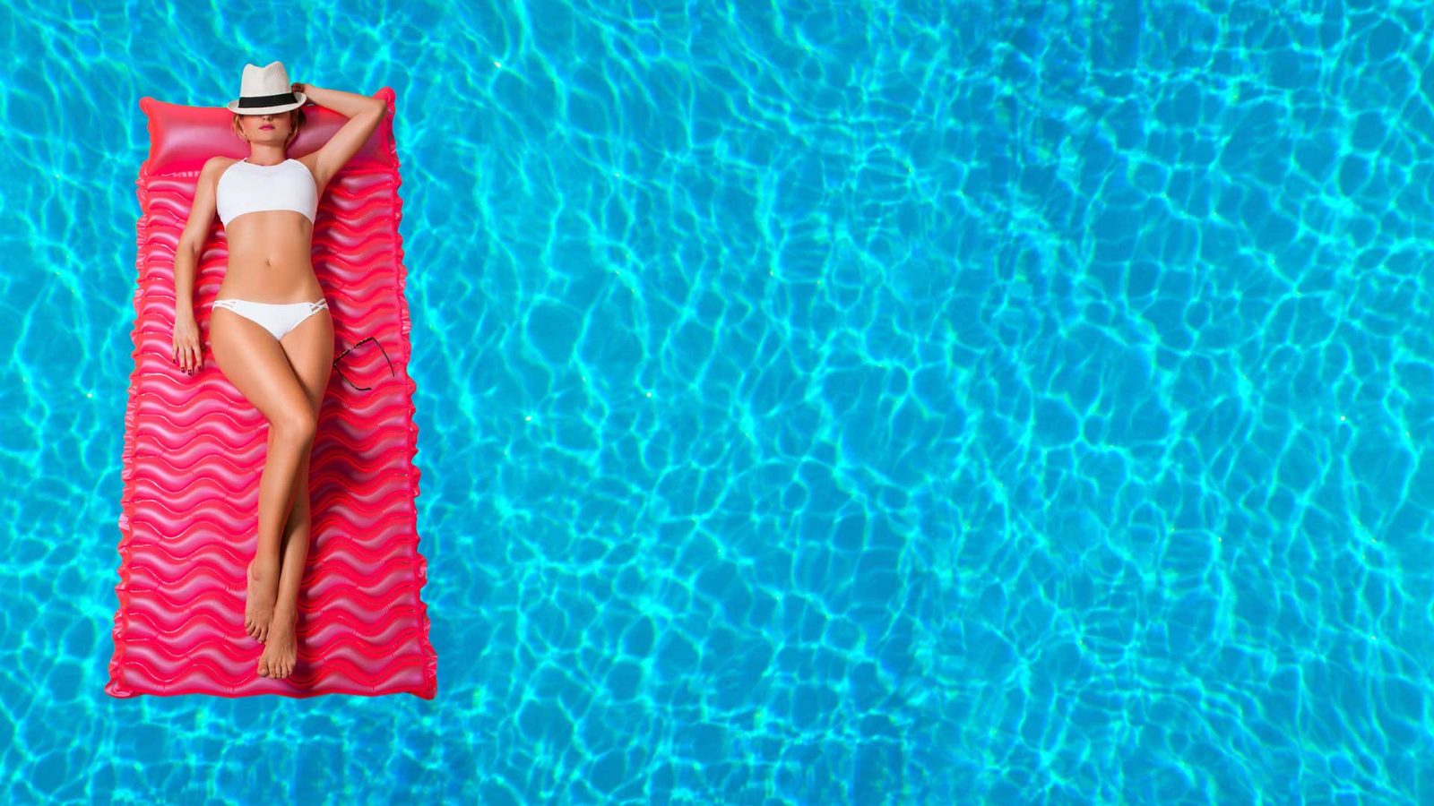 woman in the pool